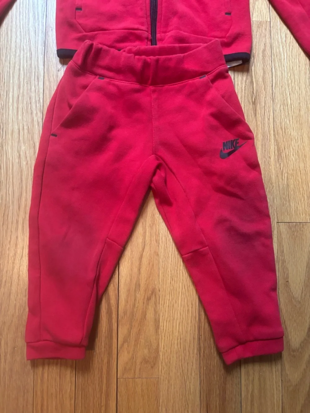 Nike Tech Kids' Red Hooded Tracksuit Set, 2T - Picture 4 of 7